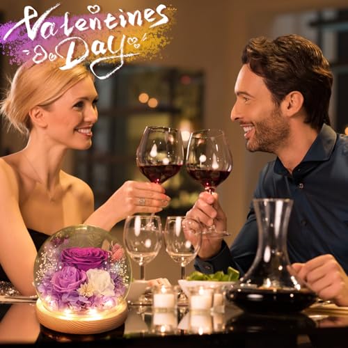 FIACO Valentines Day Gifts for Her Preserved Rose Forever Fresh Flowers for Delivery Birthday Flowers Gifts for Women Mom ...