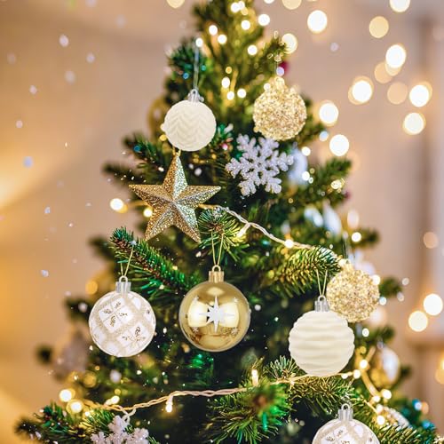 EverMerry 25 Pcs Christmas Ball Ornaments for Xmas Christmas Tree, Shatterproof Hanging Ball for Party Outdoor Decoration...