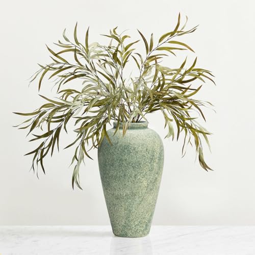 Ceramic Flower Vase Home Decor - 9.2 inch Large Farmhouse Table Vases, Rustic Decorative Vases for Kitchen Living Room Cof...