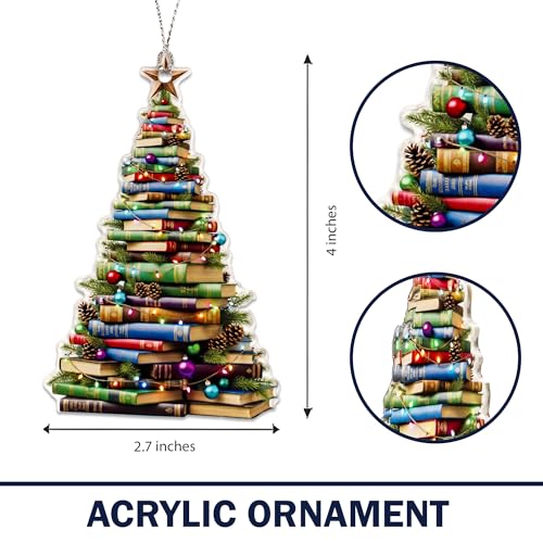 Book Ornament, Book Ornaments for Christmas Tree, Christmas Ornaments 2025, Unique Book Lover Gift, Reading Decor for Tre...