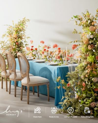 Ling's moment Artificial Clematis Hanging Bush, 4pcs Filler Vines Fake Greenery Garland for Wedding Bouquet/Backdrop/Arch ...