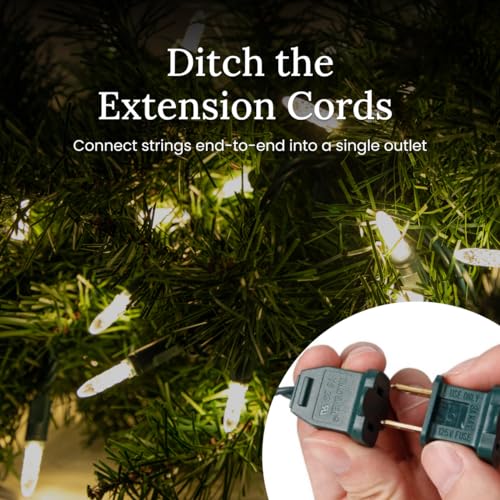 Pro Christmas M5 LED Holiday Lights - 70 Bulbs, 23.3ft - Professional Grade Indoor Outdoor Diamond Cut Sparkle Light Strin...