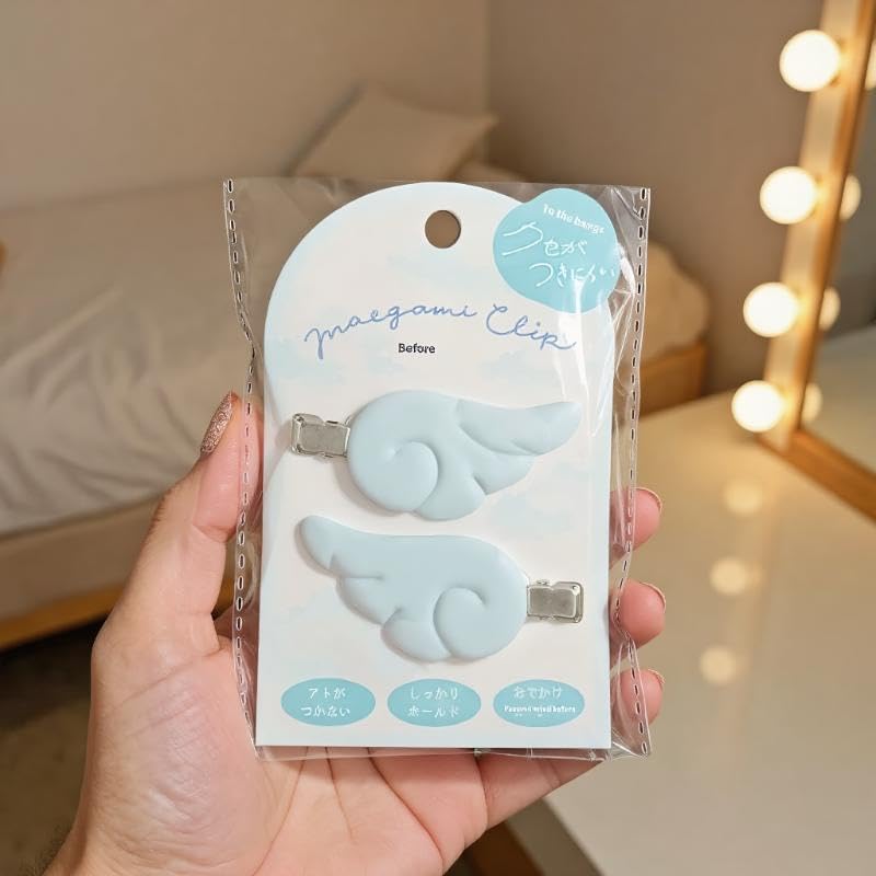 1Pair Cute Sweet Japanese Style Y2K Angel Wing Hair Clip Hairpin Barrettes Headdress Headwear Ornaments Accessories（Blue）
