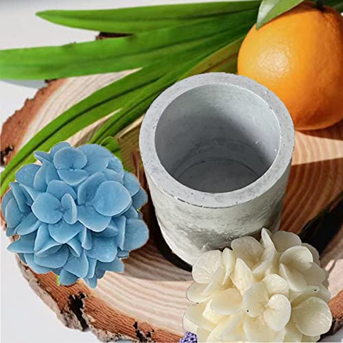 Hydrangea Carnation Flower Candle Soap Silicone Mold,Candle Jar Molds Silicone Cement with Lid,Concrete Vessels Moulds for...