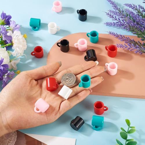 Craftdady Coffee Cup Charms Mini 3D Drink Mug Charms Tableware Cup Ornaments Charm for Dollhouse Accessories Home Decorati...