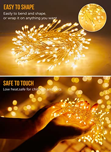 Brightown Fairy Lights Battery Operated, 10Ft 120 LED Firecracker String Lights, Waterproof Silver Wire Starry Firefly Lig...