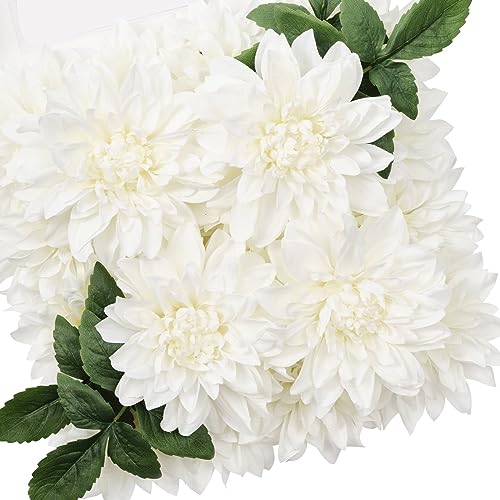 TINGE TIME Artificial Flowers 20pcs Silk Dahlia 5"/6" Fake Flowers for DIY Wedding Bridal Bouquets Centerpieces Arrangemen...