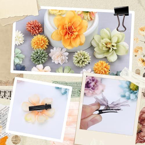 KorViSHOW 41 Pieces Flower Hair Clip Set Floral Pins for Women Girls Bride Handmade Flower Hair Aaccessories for Weeding(Y...