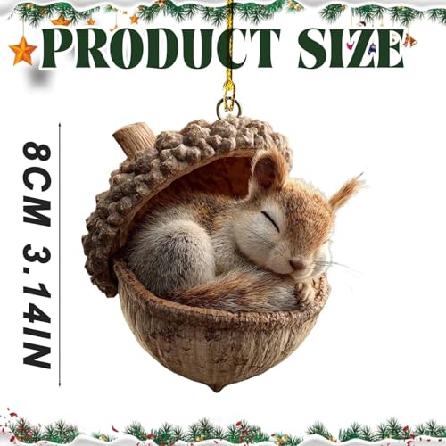 5PCS Forests Animal Acorn Ornaments, Forests Christmas Ornaments, 2026 New Pine Cone Animal Decoration, 2D Acrylic Animal ...