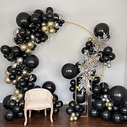 Voircoloria 130pcs Black Balloons Different Sizes 18" 12" 10" 5" Party Latex Balloons for Birthday Graduation Baby Shower ...