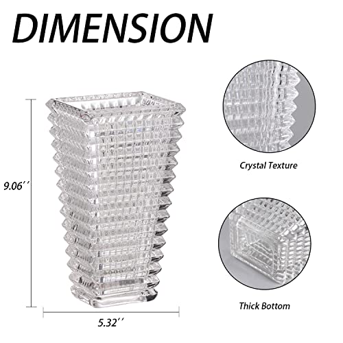 MCMCNCUIU Crystal Vase, Large Crystal Vases for Flowers, Clear Large Flower Vase, Modern Glass Vases for Living Room, Bedr...