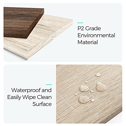 LINSY Farmhouse Coffee Table, Rectangle Coffee Table with Drawers, Rustic Wooden Coffee Tables with Storage, Center Table ...