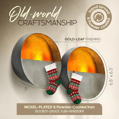 NativeSkins Eclipse Metal Wall Candle Sconces Set of Two Wall Candle Holders - Set of 2 Handcrafted Decorative Tea Light S...