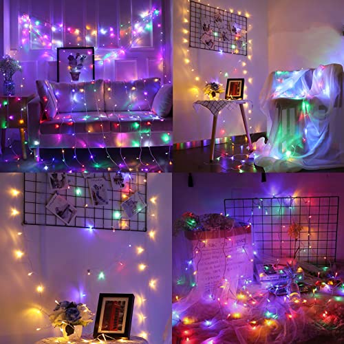 VTECHOLOGY 66Ft 200LED Multicolor Christmas Lights Plug in,Connectable Christmas Tree Lights,8 Modes String Lights Indoor ...