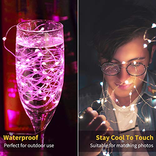 Brightown 12 Pack Multi Color Led Fairy Lights Battery Operated String Lights Waterproof Silver Wire 7 Feet 20 Led Firefly...