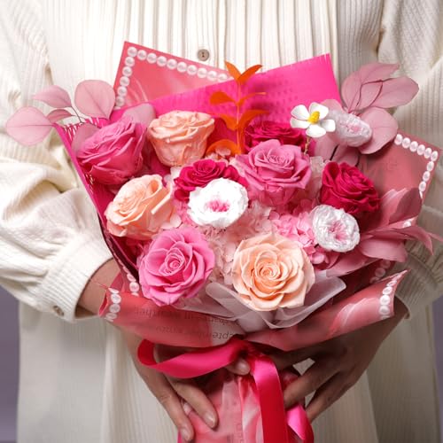 Lovenfold Flowers for Delivery Preserved Flowers Bouquet 12 Roses Mixed Bouquet,Birthday Flowers Rose Gifts for Women Mom ...