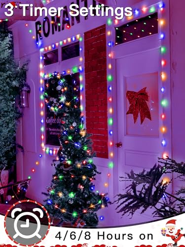 Ccinny Christmas Lights Outdoor 1000LED 328FT, Multicolor Fairy Lights IP67 Waterproof, Plug in String Light with Remote 8...