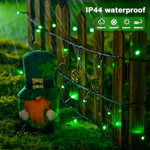 JMEXSUSS 200 LED Christmas Lights Outdoor, 66ft Connectable Green String Lights Plug in, 8 Modes Waterproof Green Lights f...