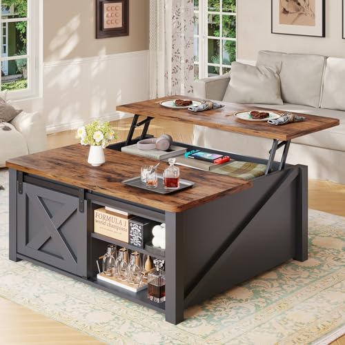 SEDETA 31.5" Lift Top Coffee Table with Storage, Square Coffee Tables for Living Room, Farmhouse Coffee Table with Large H...