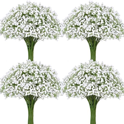 Waipfaru 30 Pcs Babys Breath Artificial Flowers, Baby Breath Flowers Artificial Bulk, Real Touch White Fake Flowers, Faux ...