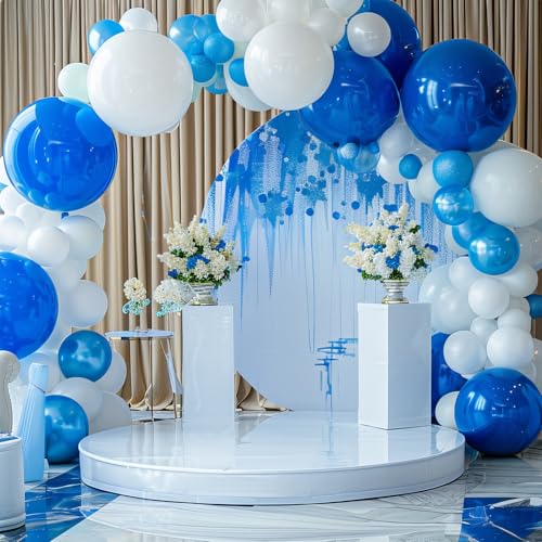 RUBFAC 135pcs White Balloons Different Sizes 18 12 10 5 Inch for Garland Arch, Latex Balloon for Wedding Birthday Party Ba...