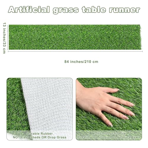 Artificial Grass Table Runners-13 x 84 Inches Faux Grass Table Runner for Golf Themed Party,Synthetic Turf Table Runner fo...