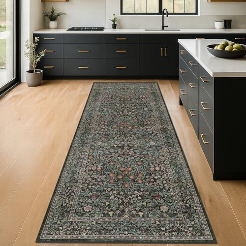 8ft Long Runners for Hallways Non Slip, 2'6" x 8' Floor Runner for Kitchen, Entryway Indoor, Washable Rubber Backing Stain...