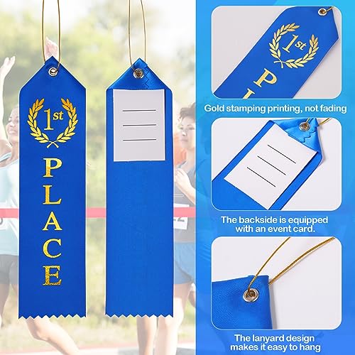 48PCS Award Ribbons, Medal Ribbons for 1st, 2nd, 3rd Place, Event Card & Rope Included, Perfect for Competitions, Sports E...