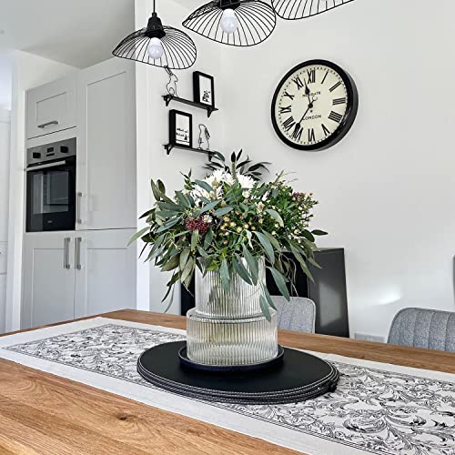 YANWE1 Ribbed Glass Vase, Flower Vase, Fluted Clear Vases for Flowers, Modern Vases for Living Room, Dining Table, Entrywa...