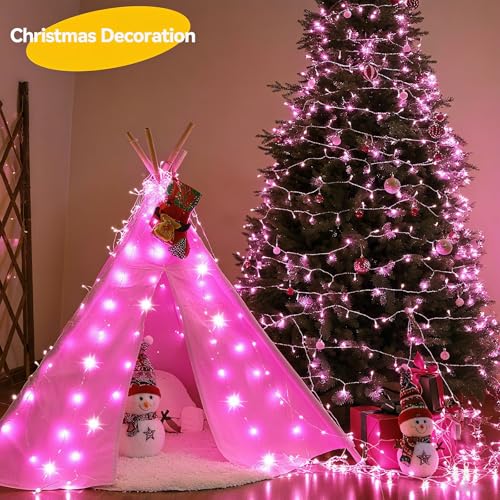 LitHome 4 Pack Valentine's Day Pink Fairy Lights Battery Operated, 20 FT 60 LED Valentines Lights Battery Operated 2 Modes...