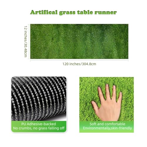 COOLGRASS Artificial Grass Table Runners Debris-Free Fake Grass Shed-Free ,Turf Table Runner for Wedding Party, Golf Theme...