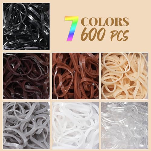 822PCS Elastic Hair Ties, IKOCO Hair Bands Hair Accessories for Girls with Hair Clips, Neutral Colors