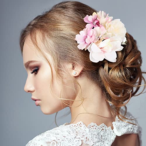 BBTO 21 Pcs Flower Hair Clip Rose Hair Clips Barrettes for Women Flower Accessories Boho Bride Claw Clip Hairpin Brooch Pi...