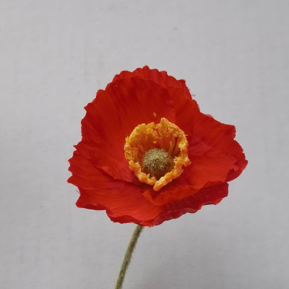 DODXIAOBEUL 3 Bundles of 22 inches Tall Red Poppy Flowers Artificial,Ranunculus Artificial Flowers,Faux Flower Stems for W...