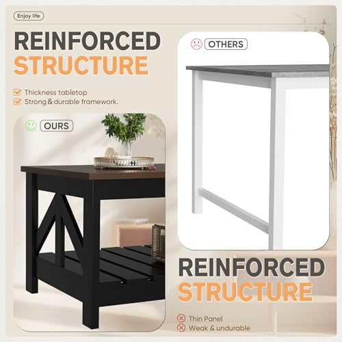 YESHOMY Farmhouse Coffee Table, Coffee Tables for Living Room, Farmhouse Square Coffee Table with Storage, Couch Table, Sm...