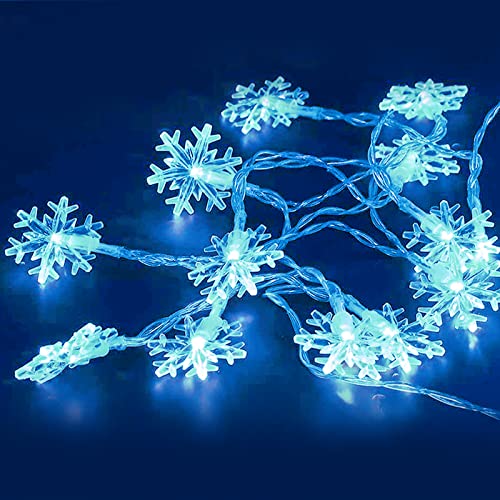DomeStar Christmas Snowflake String Lights,9.8Ft 20 LED Battery Powered Christmas Fairy Lights Hanging Decor for Xmas Tree...