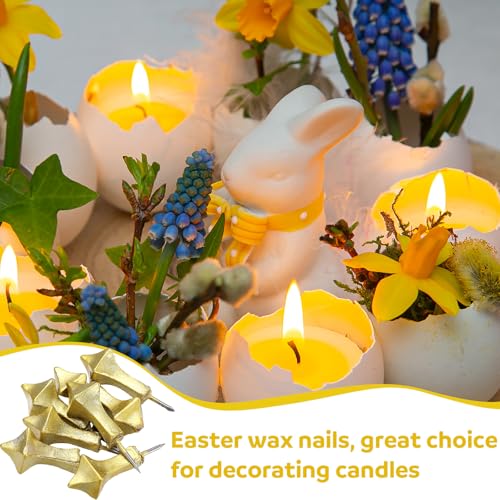 MorningRo 8 Pcs Easter Candlelight Vigil Service Accessory Gold Candle Nails Candlelight Candle Holders for Easter Church ...