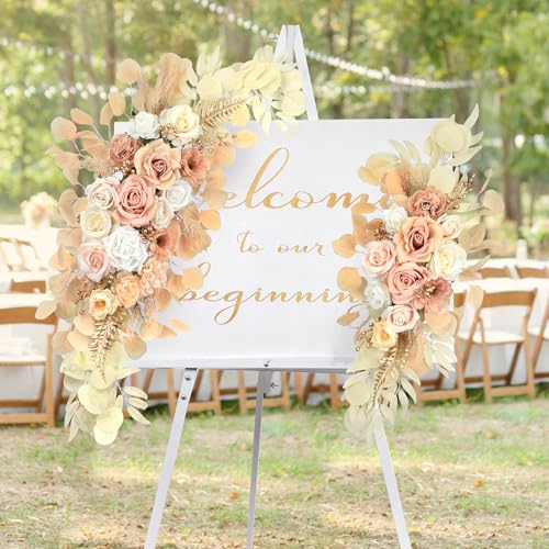 Ting's time Wedding Arch Flowers Artificial Silk Large Flower Swag Boho Styles Reception Backdrop Floral Decor for Wedding...