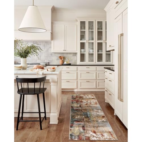 Lahome Washable Runner Rug with Rubber Backing- 2x8 Rug Runners for Hallways Non Slip Kitchen Rugs Non Skid, Modern Abstra...