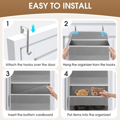 SpaceHacks 1 Pack Over The Door Organizer, Hanging Storage Organizer with Clear Window, 40lb Ultra Sturdy Large Capacity R...