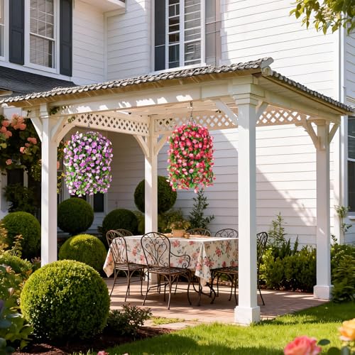 ZFProcess 2 Pack Artificial Hanging Flowers, Fake Flowers Hanging Plant Violet Flower, Artificial Faux Silk Spring Flower ...