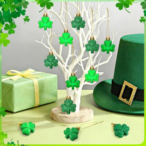36Pcs St Patricks Day Decorations St Patricks Day Decor Shamrock Ornaments Hanging Tree Decorations Spring Lucky Irish Day...