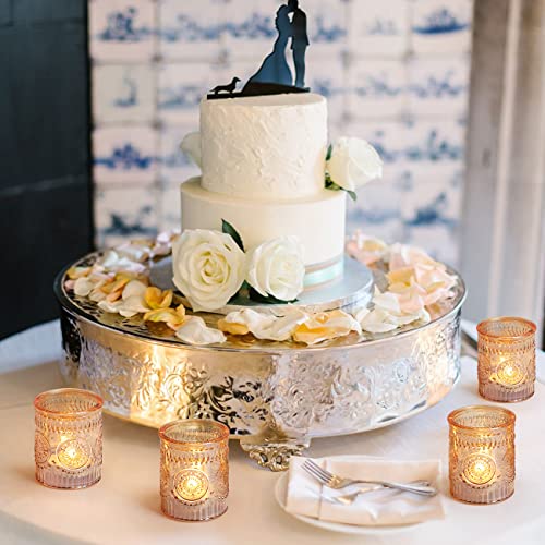 Lanttu Gold Votive Candle Holder Set of 12, Glass Tea Lights Candle Holders for Wedding Table Centerpieces, Birthday Parti...