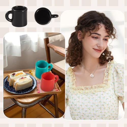 Craftdady Coffee Cup Charms Mini 3D Drink Mug Charms Tableware Cup Ornaments Charm for Dollhouse Accessories Home Decorati...