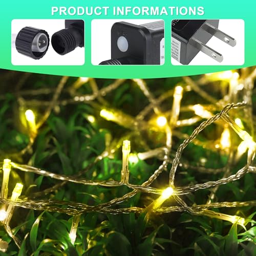 weillsnow 164 FT 500 LED Christmas Lights Outdoor, Waterproof Christmas Fairy Lights with Timer, Plug in Warm White LED St...