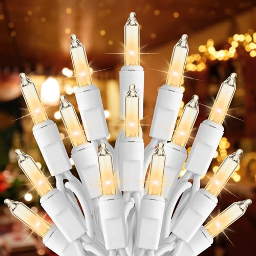 Brightown Christmas Lights, 100-Count 25ft Clear Incandescent Bulb Mini String Lights for Indoor Holiday Decor, Christmas ...