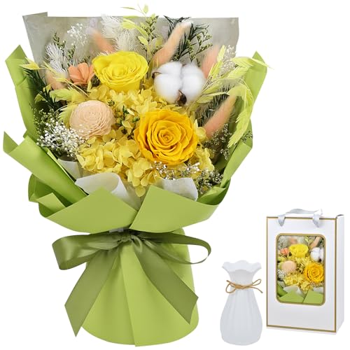 BLOCE Preserved Flowers Bouquet, Forever Flowers-Flowers for Delivery Prime, Romantic Floral Keepsake for Birthday, Annive...