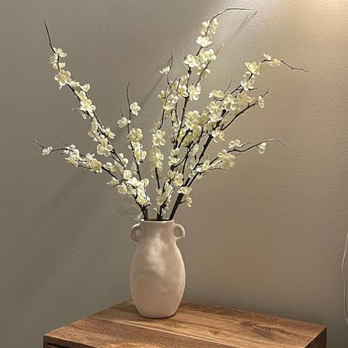 Ammyoo 4Pcs Cherry Blossom Branches Artificial Flowers for Spring Summer Indoor Decoration,Faux Long Stem Artificial Flowe...