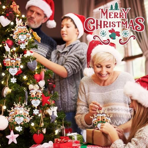 Personalized Heart Reindeer Christmas Ornaments 2025 - Custom Resin Elk Deer Ornament for Christmas Tree, DIY Family Name ...