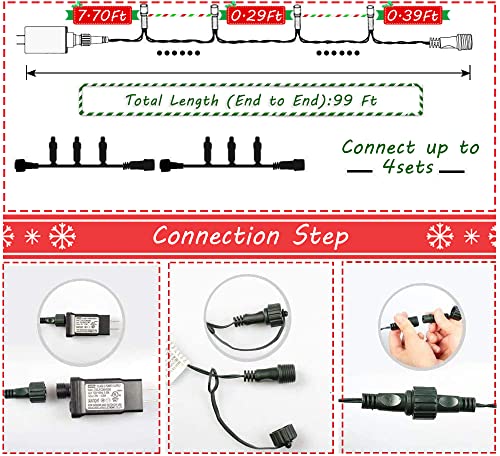 realization Christmas Lights Outdoor, 105FT 300 LED String Lights Indoor with 8 Modes, End-to-End Plug, UL Certified, Wate...